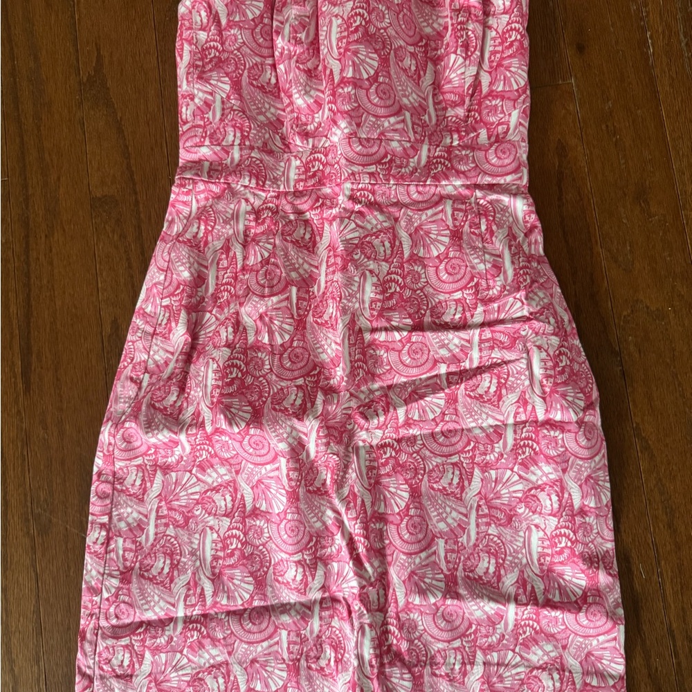 Gently worn Vineyard Vines Pink Shell Strapless Dress